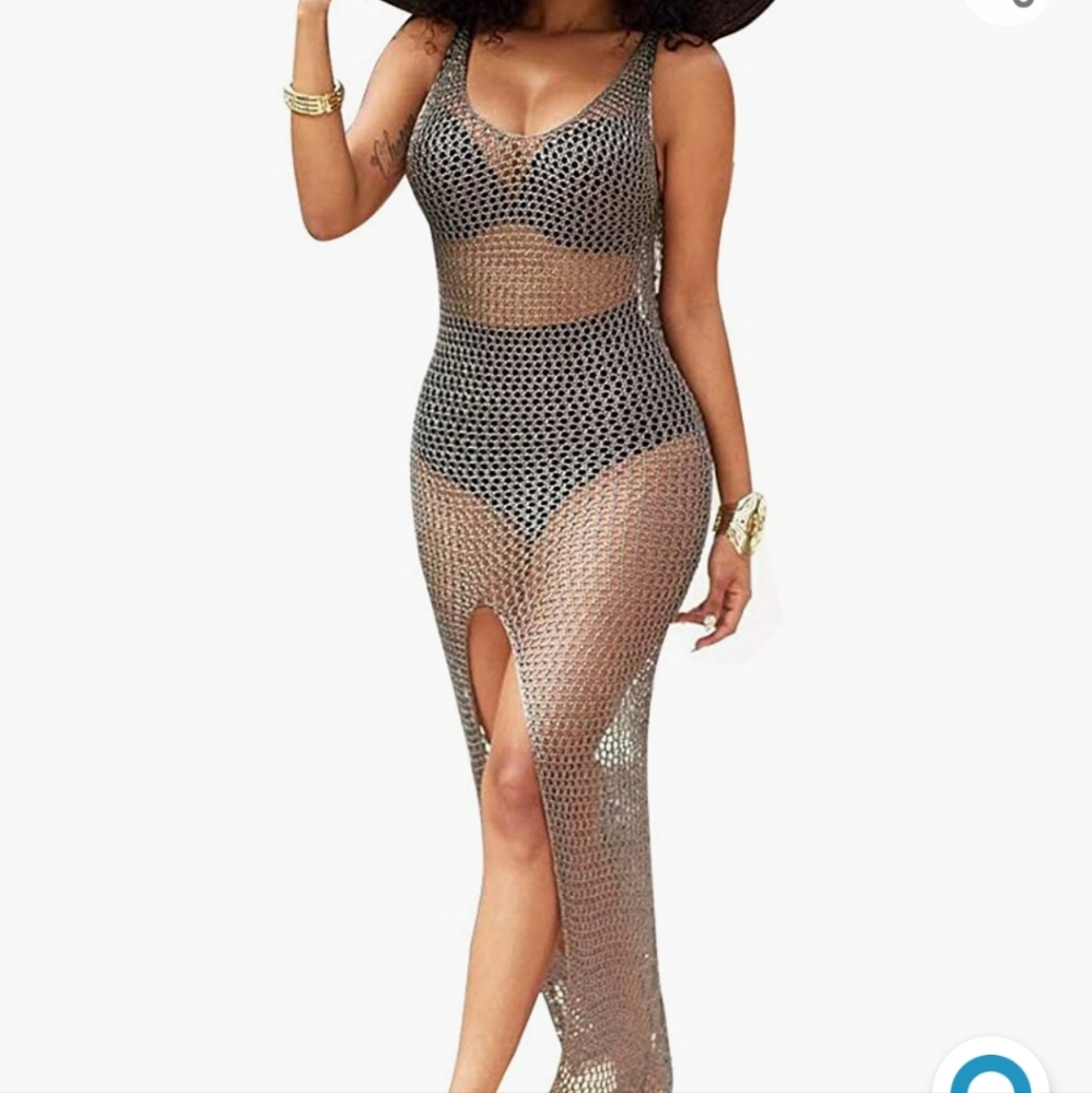 Sheer plus size bathing suit cover up